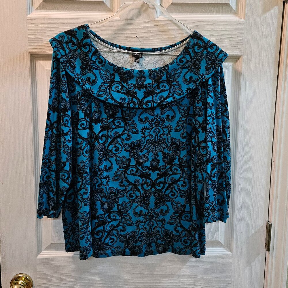 Women's Plus Size 3X - Blue & Black - Top